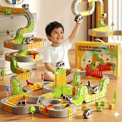 Juego de Bloques con Rieles Magnéticos